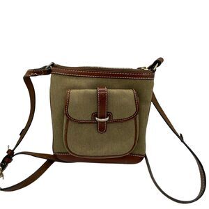 Dooney & Bourke Heart Crossbody Bag Womens Olive Tan Charming Little Mini Dooney